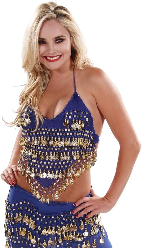 Belly Dance Chiffon Tie Top| Queen of Coins : Clothing, Shoes & Jewelry