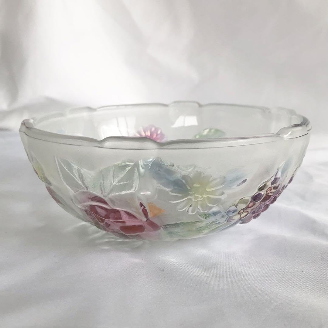 【当時物 希少】【レトロ】【SOGAガラス】 ガラス製 花模様 中皿 5個セット Amazon.co.jp: レトロ 皿 ガラス 花 5枚セット SOGA GLASS