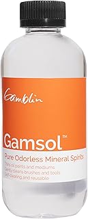 Gamblin Gamsol, Odorless Mineral Spirits for Oil Painting, 8.5 Fluid Ounce Bottle
