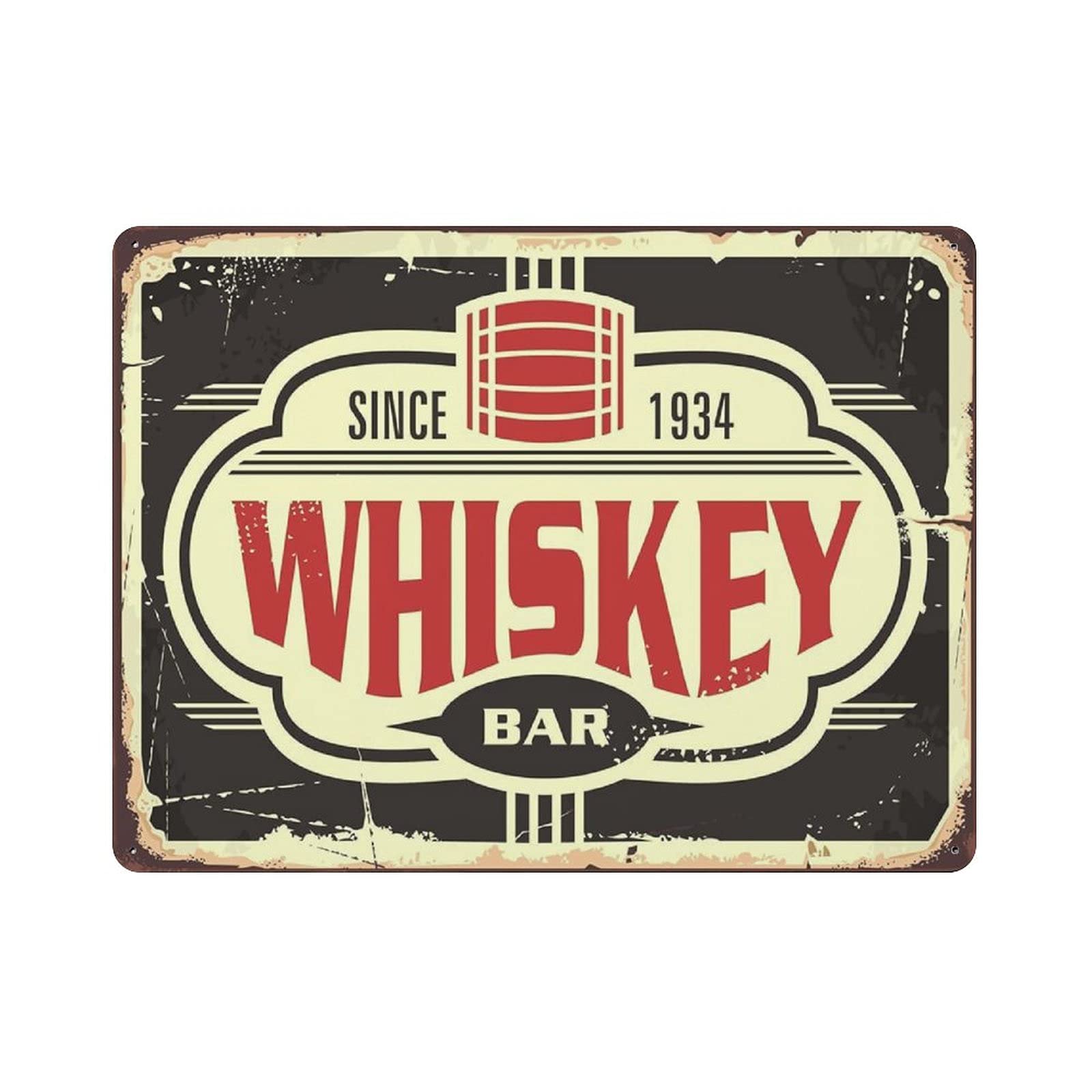 rayprint Metal Tin Sign Whiskey Bar Vintage Tin Poster Metal Sign Wall Decoration Country Kitchen Home Garage Decor 12"x16"