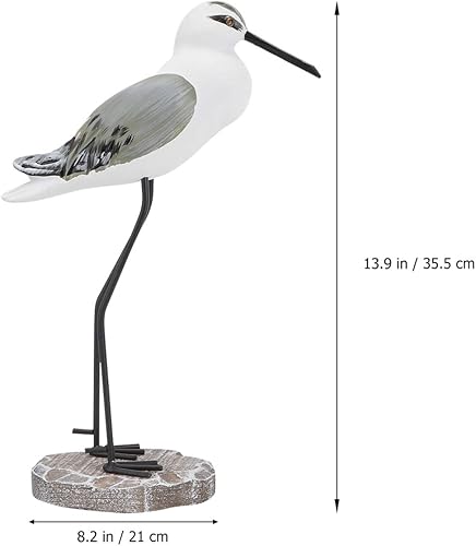 Miniatura 2 de EXCEART Estatua de 2 piezas náuticas de playa, estatua de gaviota, escultura de pájaro, figuritas de madera, ornamento, decoración para interiores y