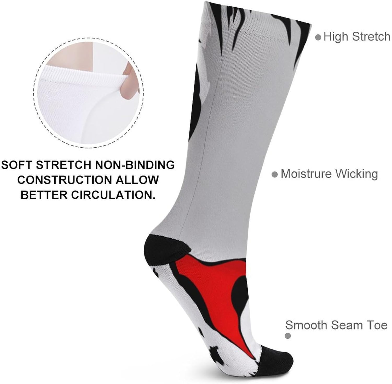 Abstract Tiger Knee High Socks Athletic Long Stockings Sport Casual Crew Tube Sock Boot