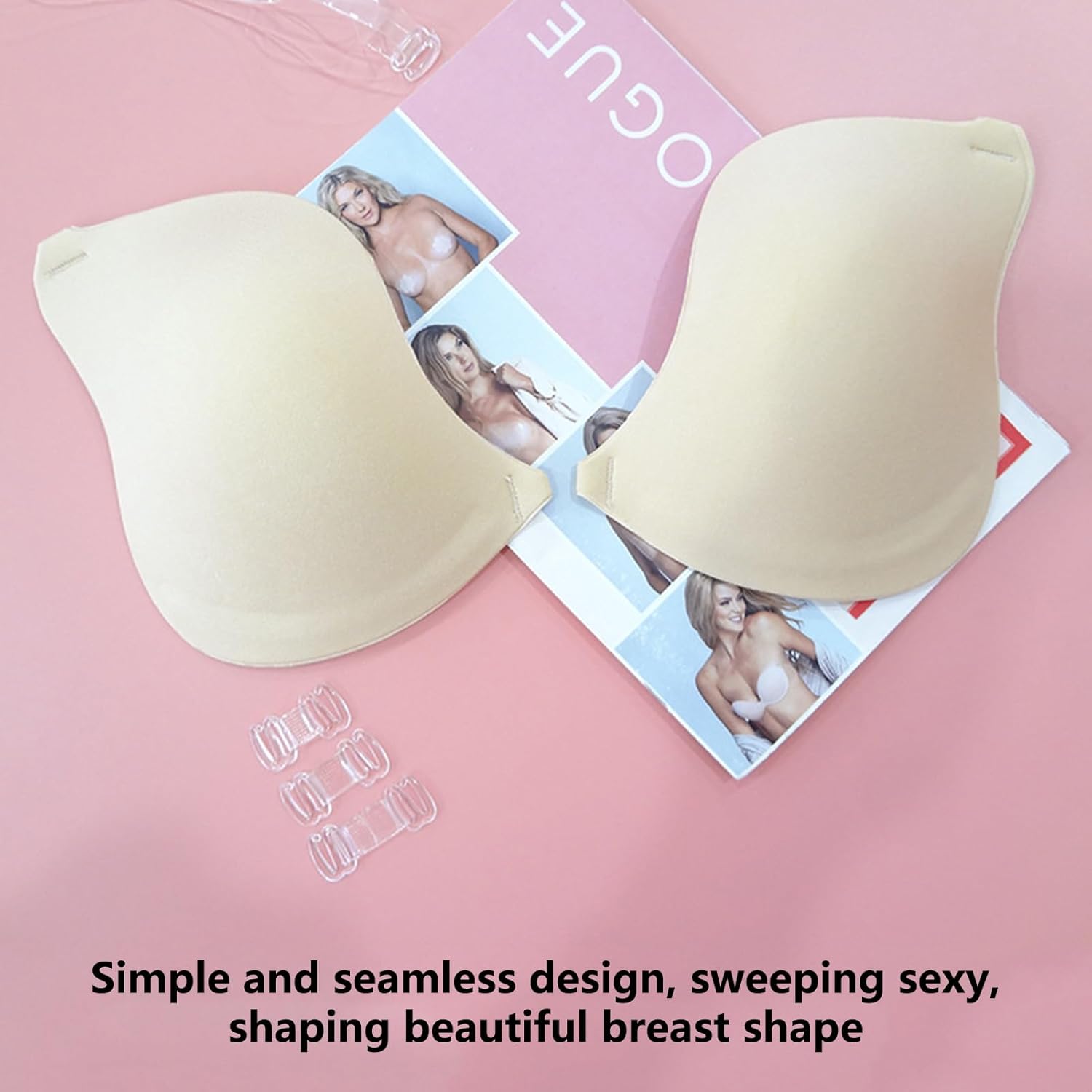 TUBETOP Invisible Self-Adhesive Breast Patch Breathable Push-Up Pads Seamless Underwear Bra Enhancers Natural Lift Comfort White-B