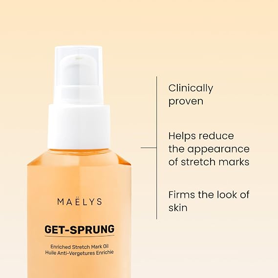 MAELYS Cosmetics GET-SPRUNG Enriched Stretch Mark Oil - Body Oil for Stretch Marks - Fades Appearance & Reduces Visible Intensity (Pack of 2)
