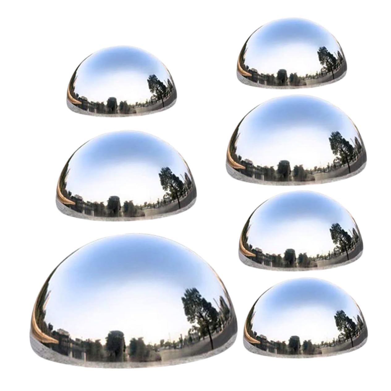 Didiseaon 7piezas Bolas Decorativas De Jardín De Acero Inoxidable Esferas Reflectantes para Jardín Bolas De Espejo para Mirar Resistentes Intemperie para Decoración De Patios y Jardines