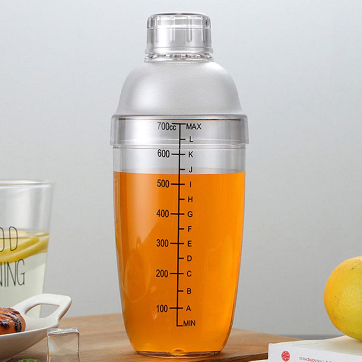 Gatuida Shaker à Cocktail Noir avec Graduation, Ensemble de 5 Pièces pour Bar, Mélangeur Plastique Pratique, pour Fête et Préparation de Cocktails Maison
