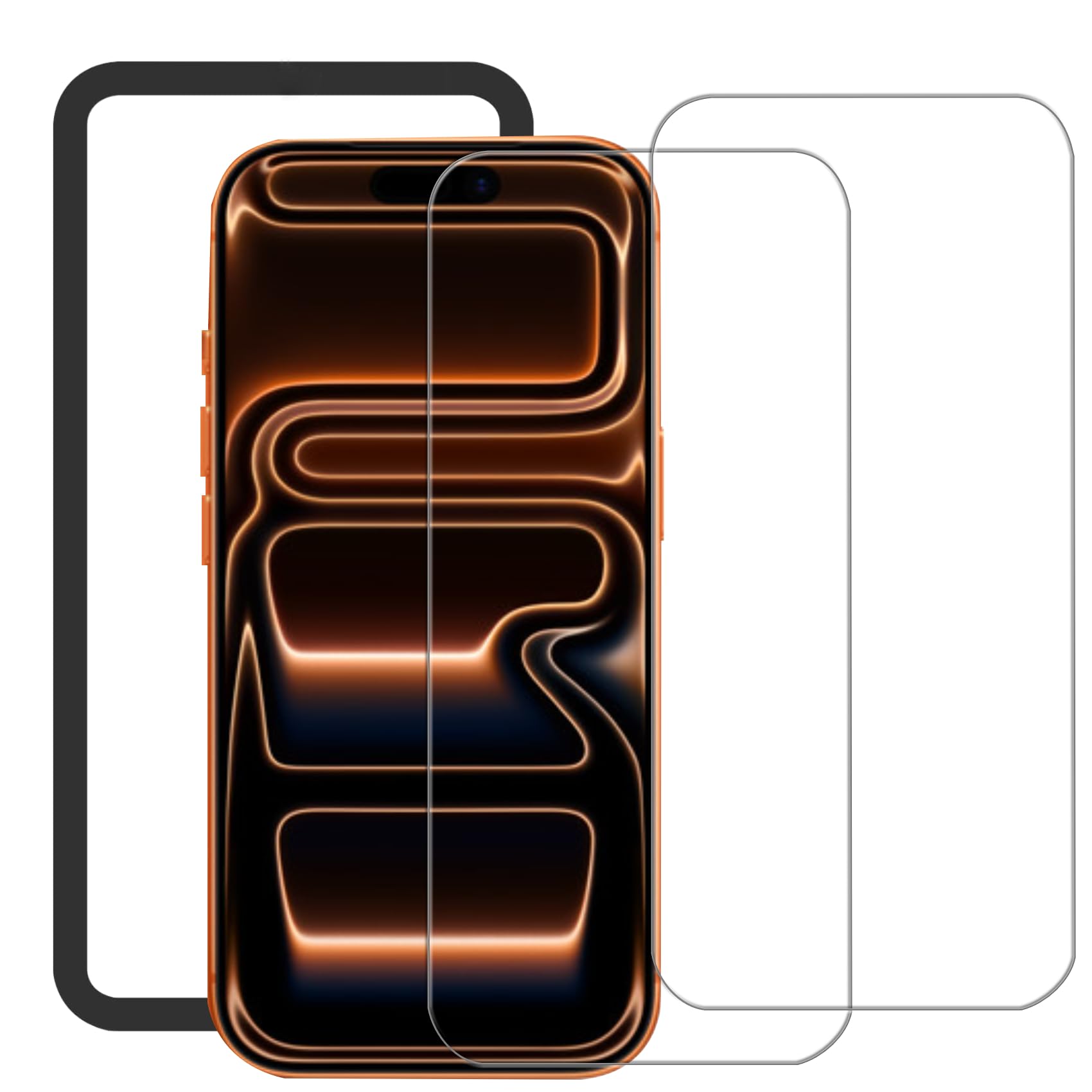 iPhone 17 Pro Max 用 ガラスフィルム いPhone 17 Pro Max 対応 保護 フィルム アイフォン 17 プロ マックス 適用 強化 ガラス ガイド枠付き 2枚入り SMPURF SPSI17X