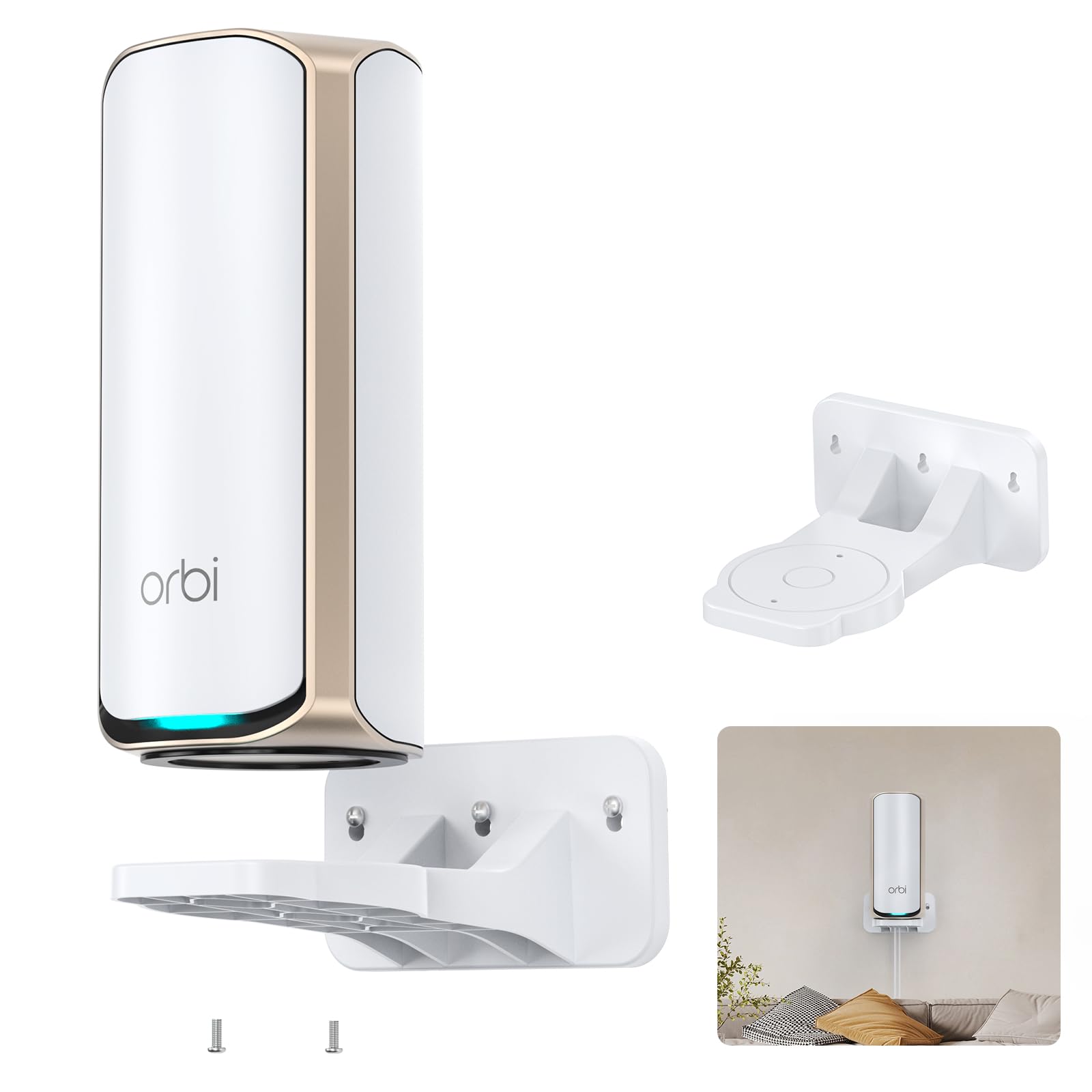 Support mural pour routeurs Orbi WiFi 7 – Compatible avec les systèmes de maille Orbi 970, 870, 770 et Nighthawk WiFi 7, support sécurisé Orbi pour économiser de l'espace et augmenter le signal