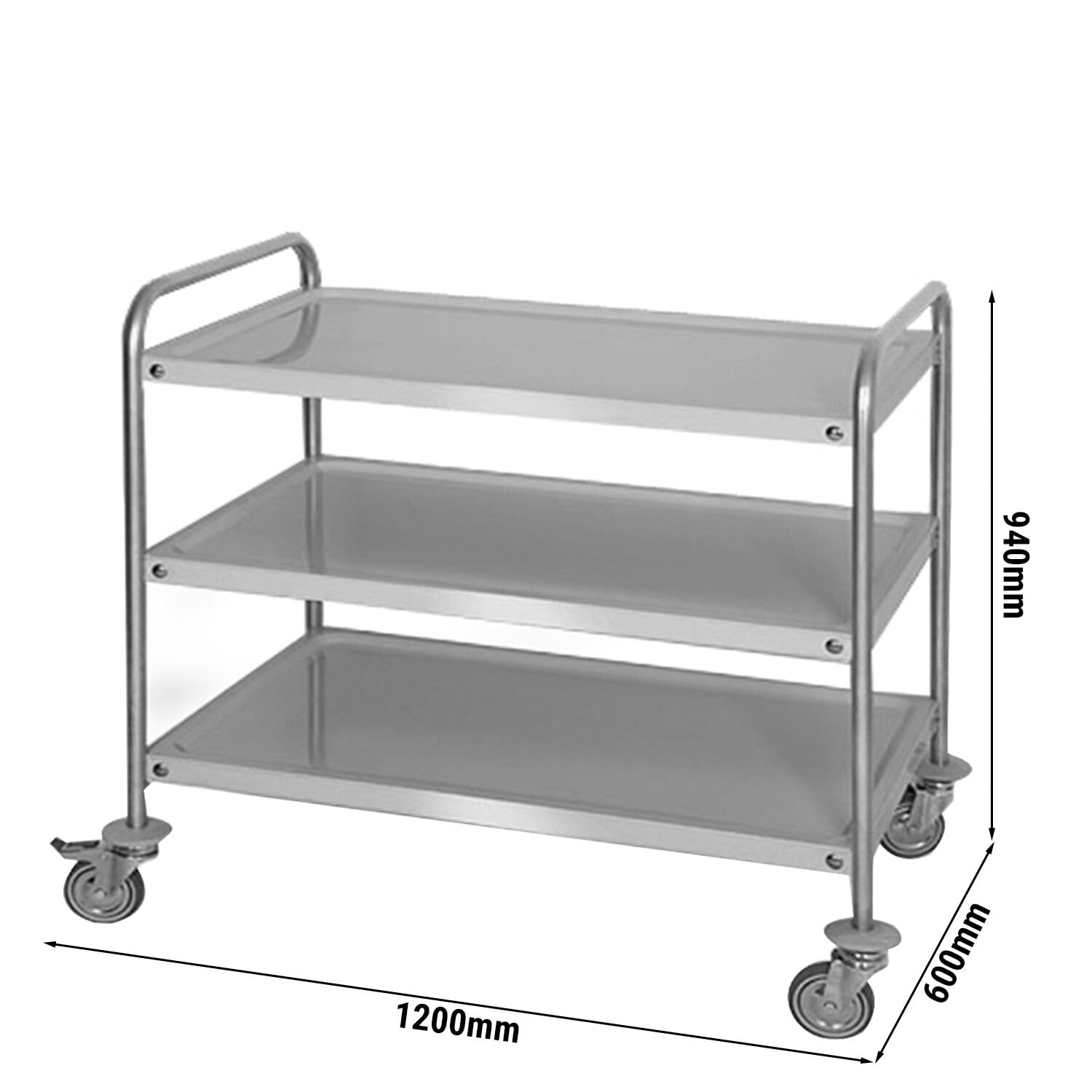 GGM Gastro | S3K126 | Servierwagen - 1200x600mm - mit 3 Abstellflächen