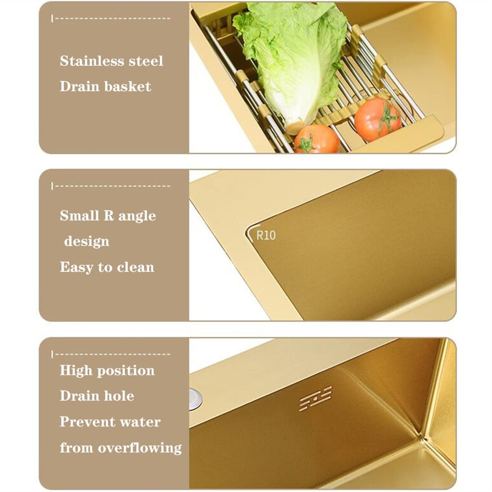 D inless Évier de cuisine en acier – Évier encastrable à double cuve 80 x 45 cm Idéal pour la cuisine à la maison et le lavage vétérinaire