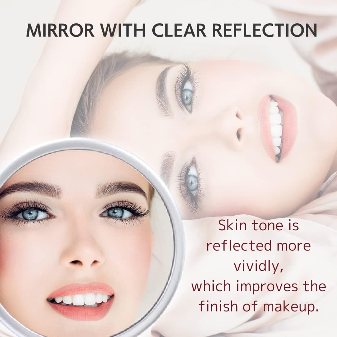 Double-Sided Mirror 1X/ 2X Magnification Hand Mirror Handle, Tabletop Mirror Makeup Travel