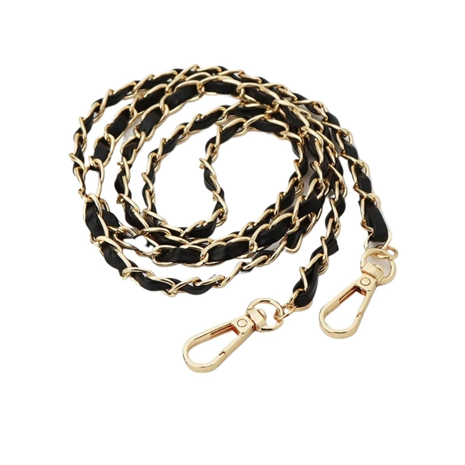 YUSUZH 2pcs 120cm Purse Chain Strap Crossbody Handbag Chains Replacement Shoulder Bag Straps Women Girl Accessory for Small Bag(Black)