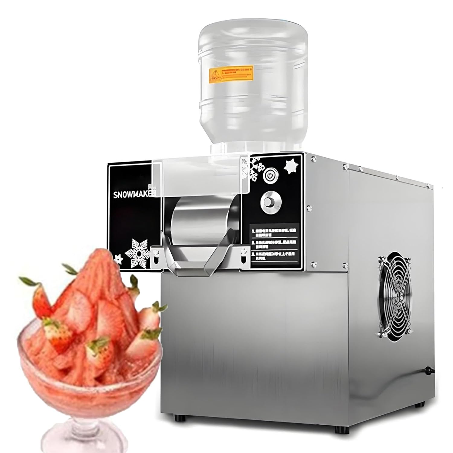 Snowflake Ice Machine, Commercial Shaved Ice Machine, Food-Grade Stainless Steel Material Rapid Cooling, Suitable for Party＆Commercial Use for Dessert, Ice Cream