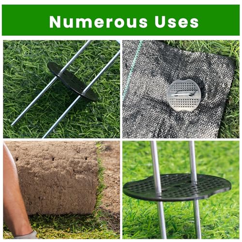 200 Pcs Garden Staples Plastic Buffer Washer, Weed Barrier Fabric Yard Pins Gasket, Landscape Staples Pins Ground Cover Stakes, Replacement Plastic Gaskets for Gardens, Greenhouses, Lawns - Thumbnail 6