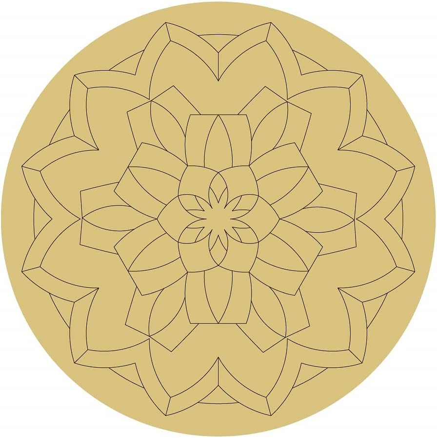 Mandala Design Line Cutout Home Décor Everyday Door Hanger MDF Shape Canvas Style 3 Art 1 (6")