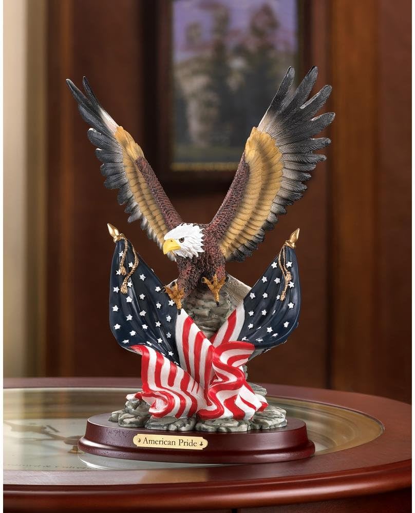 Eagle Sculpture on Wood Base - Style 32419