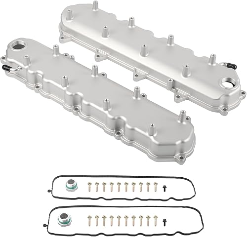 Miniatura 8 de Cubiertas de válvula de aluminio con aletas compatibles con bloque pequeño Chevy 58-86 Tall 327 350 400 - Plata pulida Plateado (sliver)