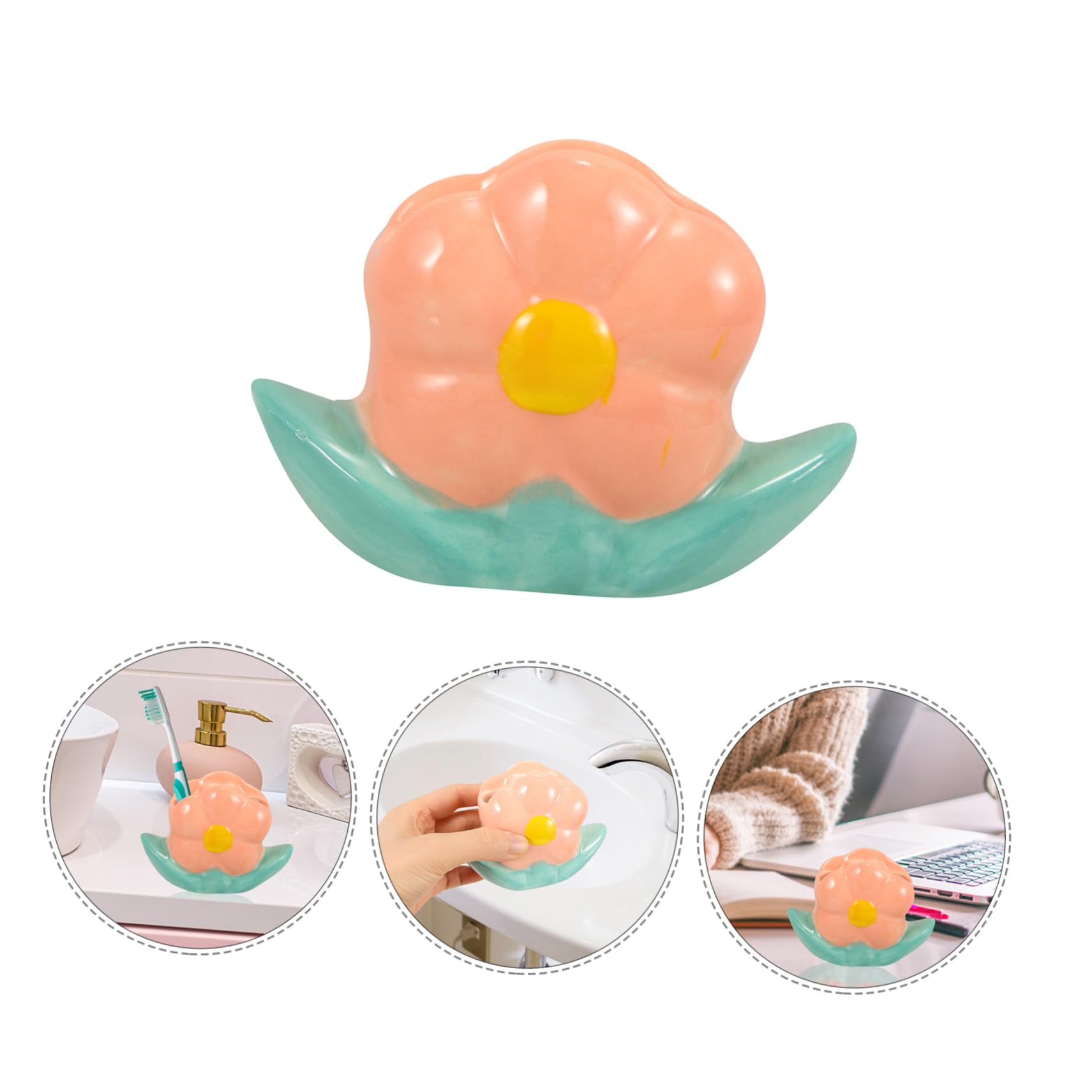 5 Pz Portaspazzolini Contenitore spazzolini accessori bagno bagno portapenne spazzolino spazzolini da denti porta penna Porta spazzolini da banco ceramica rosa Alipis