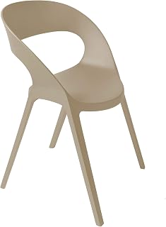 Resol Carla - Set de 2 sillas, plástico, 55,7x56,5x78,7 cm, color arena
