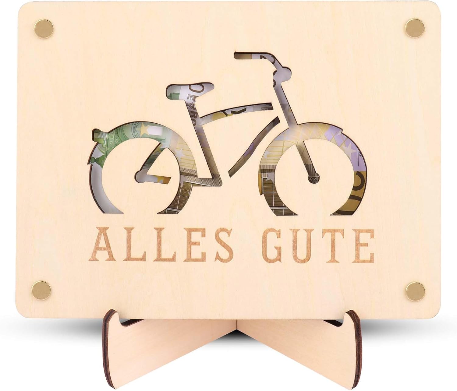 DmDoyy Fahrrad Geldgeschenk Aus Holz - Originelles Geburtstagsgeschenk Für Fahrradfans