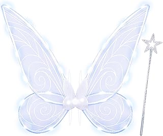 Light up Fairy Wings, LED Fairy Wings Light up Fairy Wings Adult Girls Women for Dress Up Cosplay Halloween Costume