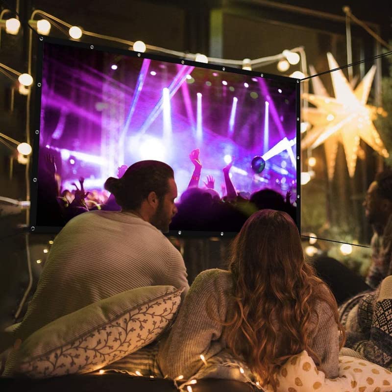 Image of SAVSOL 150 Inch 16:9 HD Projector Screen, Portable Widescreen Foldable Anti-Crease Indoor Outdoor Projector Movies Screen for Home Theater Support (131 inch (W) x 74 inch (H))