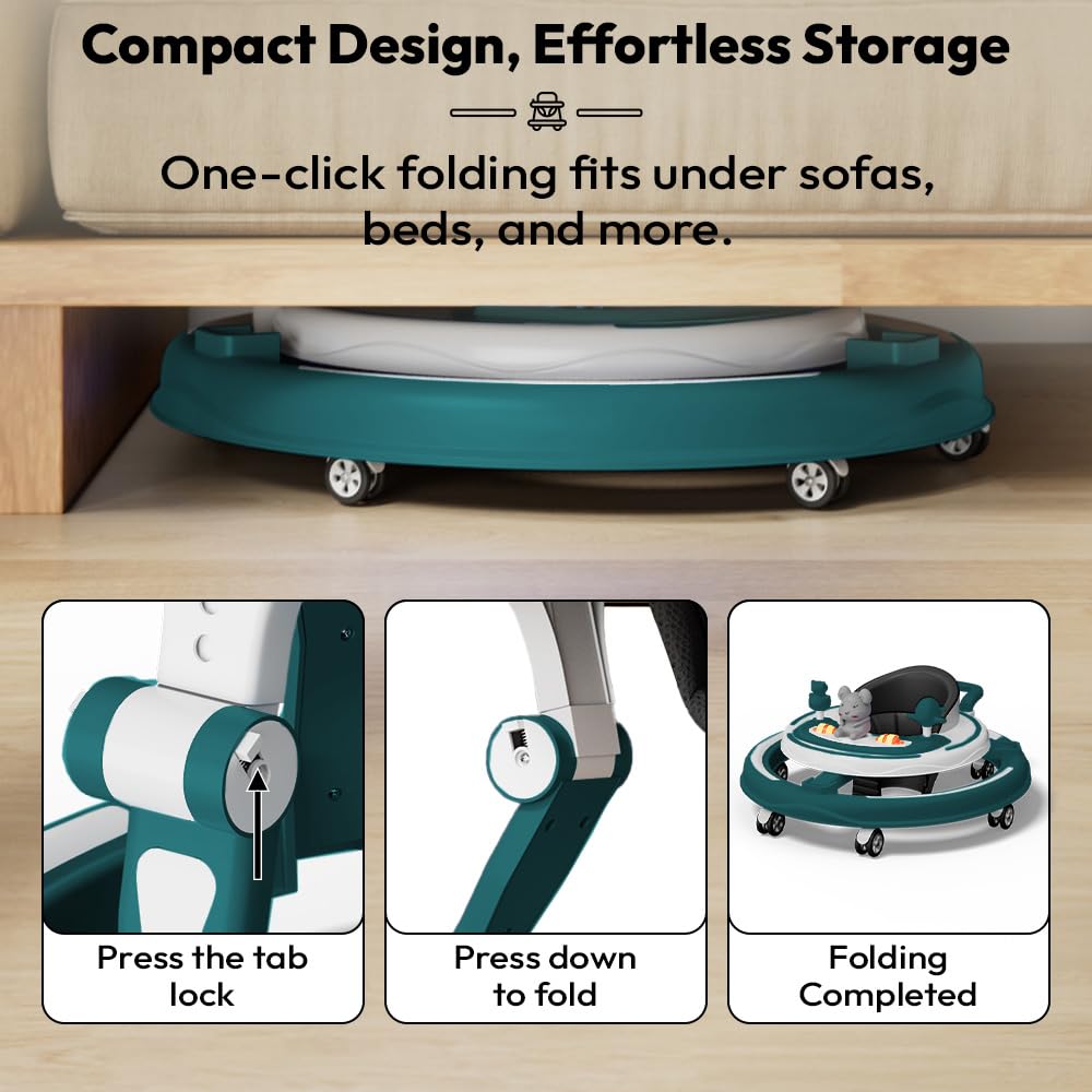 StarAndDaisy Baby Walkers for 6-24 Month Baby Boy Girl /360°Walker for Kids with 7 Level Height Adjustment/Walker for Baby with Switchable Food & Musical Toy Tray. 3