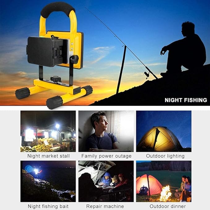 Generic Spot Lighting LED Rechargeable Work Light Outdoor, 30W 24 LED Portable Flood Light Emergency Spotlight with 360° Portable Hand Lamp Waterproof for Camping Security Garden Traveling Fishing S photo 2