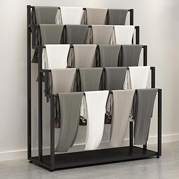 Freestanding Scarf Holder Organizer, Retail Garment Rack Pants Hanger Shawl Shelf Towel Storage Station, Commercial Display Stand Flower Wrapping Paper Holder, for Clothing Store/Family
