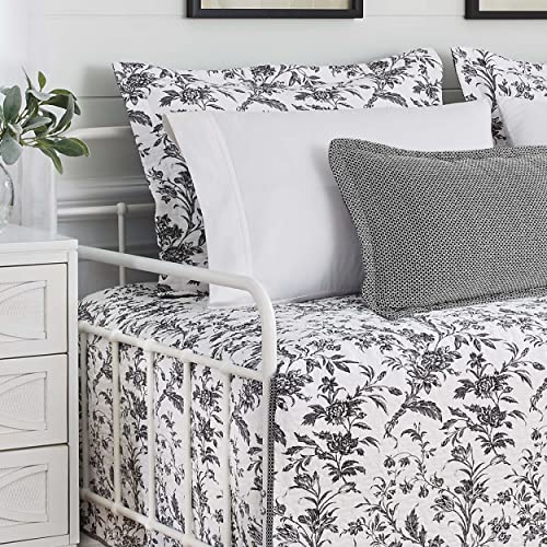 Laura Ashley Home - Daybed Set, Lightweight Bedding With Matching Shams & Pillow Cover, Home Decor For All Seasons (Amberley Black, Daybed) #TOP3