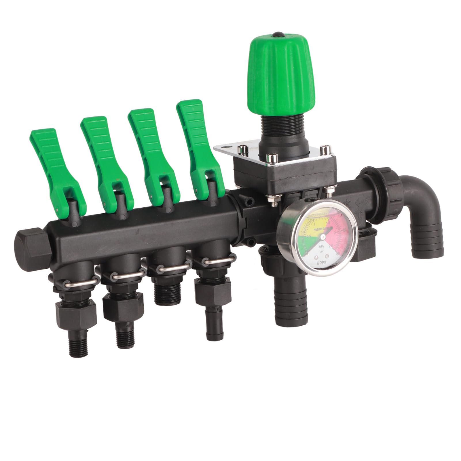 Válvula de Control de Pulverizador Agrícola Duradera, Divisor de Agua de 4 Vías para Agricultura y Jardinería, Material ABS de