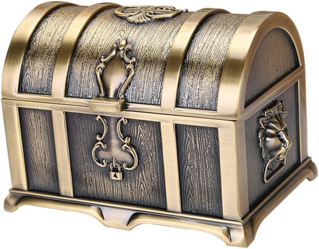Classic Treasure Box Jewelry Organizer for Rings Earrings Necklaces Medium Vintage Jewelry Storage Case for Home Hotel and Parties