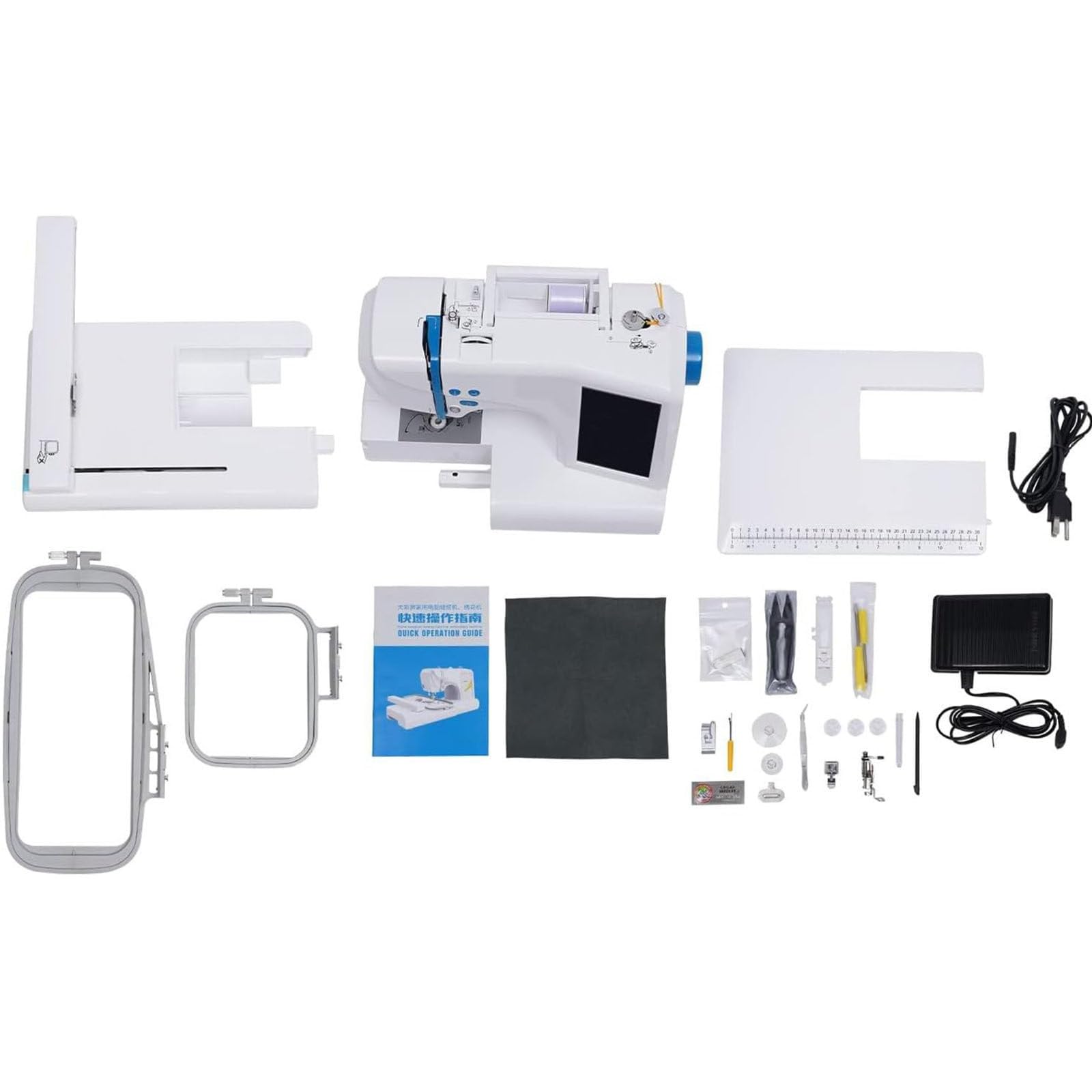 PixCy Macchina da Ricamo Computerizzata per Abbigliamento, 4 "X 9,2" di Grandi Dimensioni di Ricamo, Touchscreen LCD da 7 '' per Uso Domestico, Macchina da Cucito Automatico