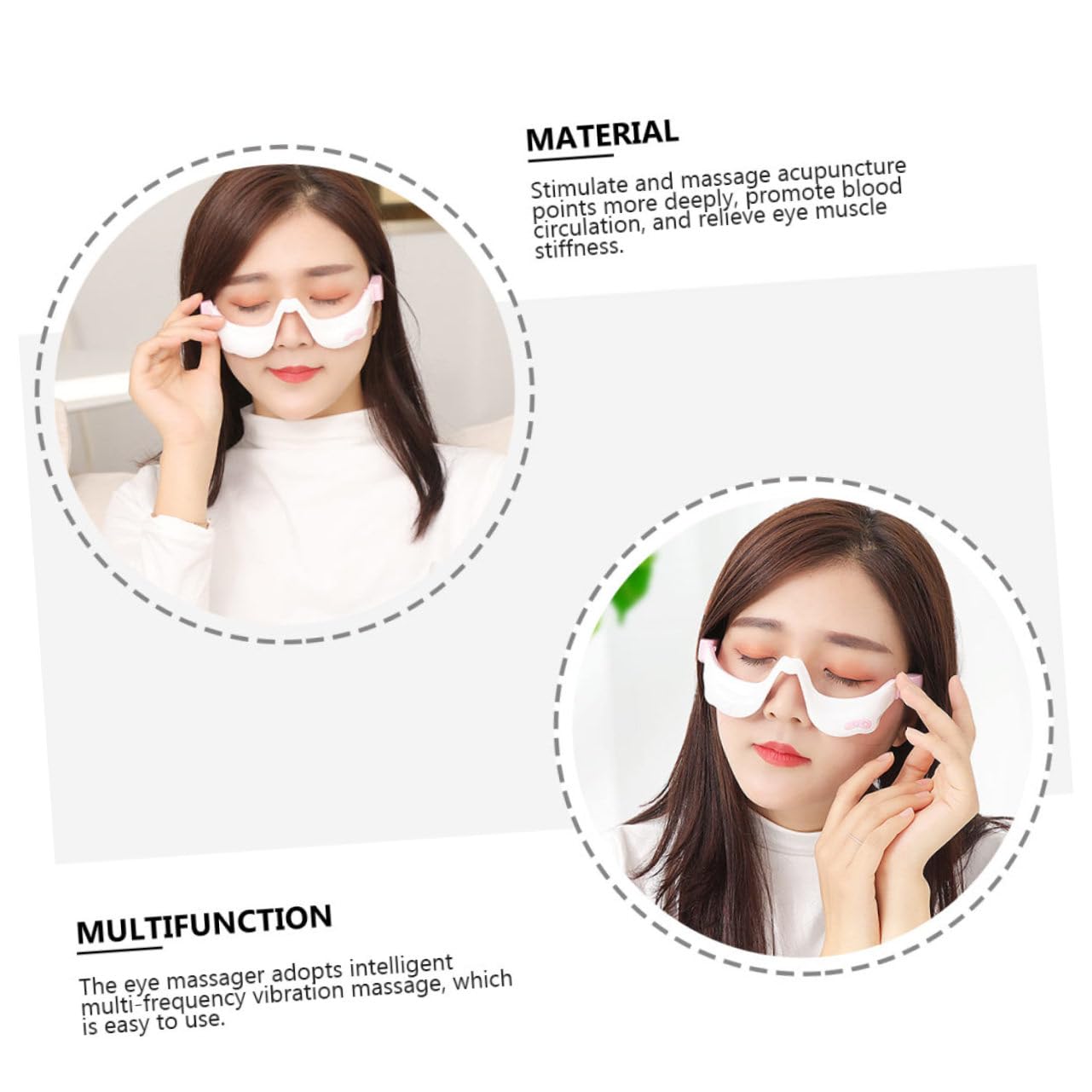 Appareil de Massage des Yeux Électrique Blanc, Soin Oculaire à Domicile