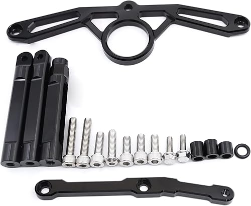 Miniatura 7 de NBVLKH Kit de soporte de montaje estabilizador de amortiguador de dirección de aluminio CNC para motocicleta para Yamaha 2021 2022 2023 (dorado +