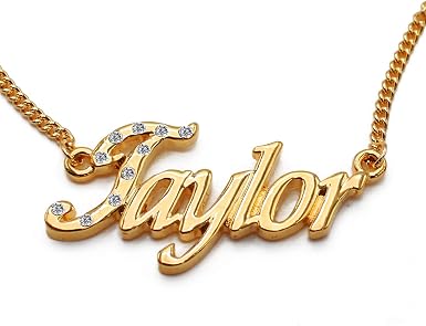 Taylor Personalized Name Necklace 18K 