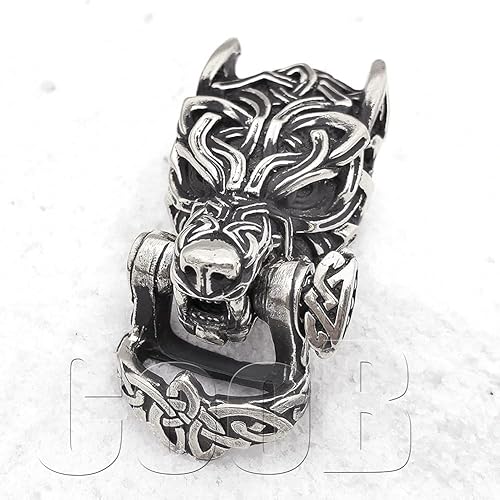 Miniatura 2 de EDC - Hebilla de paracaídas fundida a mano, grillete de lobo celta Fenrir. Hebillas de paracaídas de lujo, grilletes de cuentas para hacer pulseras