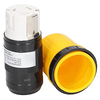 TGEC Plug Lock Protector Accessory, 125 250V AC Good Electrical Conductivity RV Power Cord Connector Firm Locking Safe Insulation for Machine