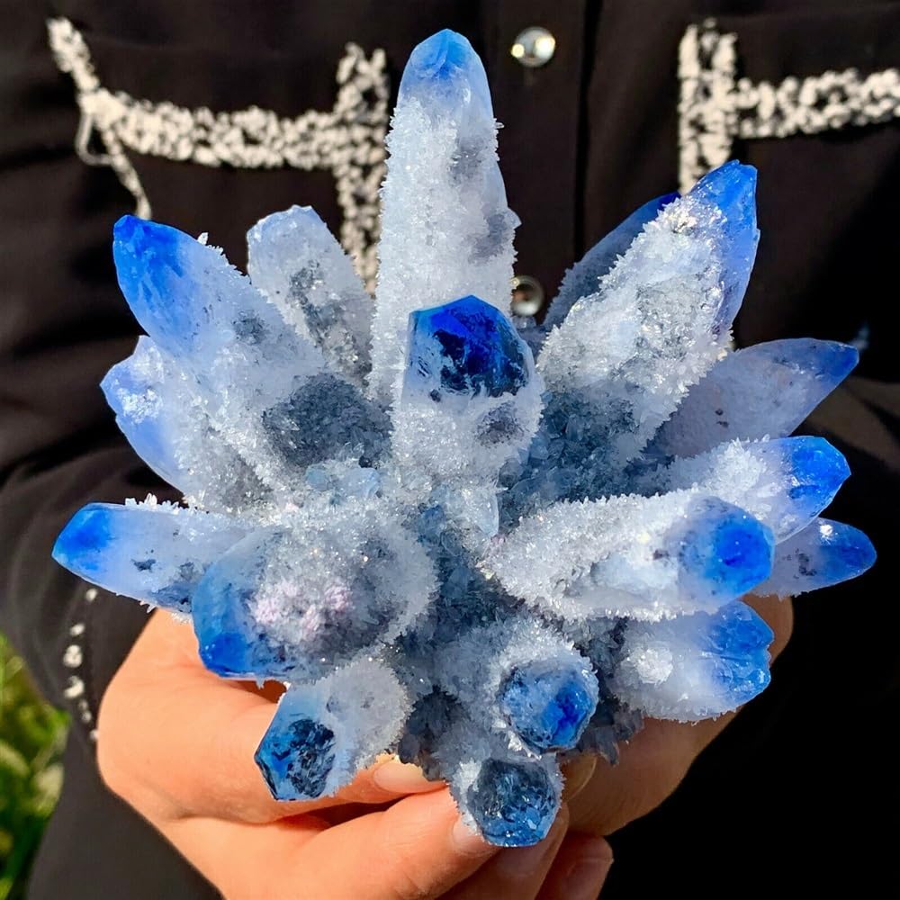 KJEBVHIRS Blue Phantom Quartz Crystal Cluster Ornaments (Size : 800-900g)
