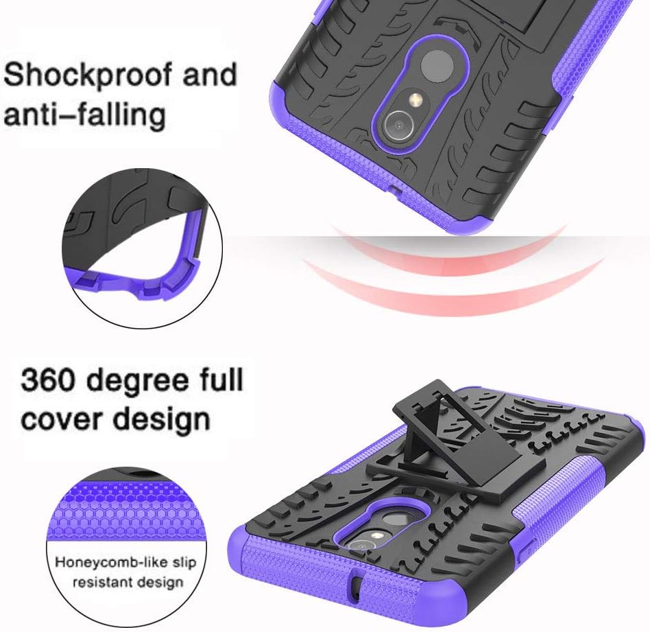 SKTGSLAMY for LG Stylo 5 Case, with HD Screen Protector, LG Stylo 5 Plus/LG Stylo 5V Case, [Shockproof] Tough Rugged Dual Layer Protective Case Hybrid Kickstand Cover for LG Stylo 5 (Purple)