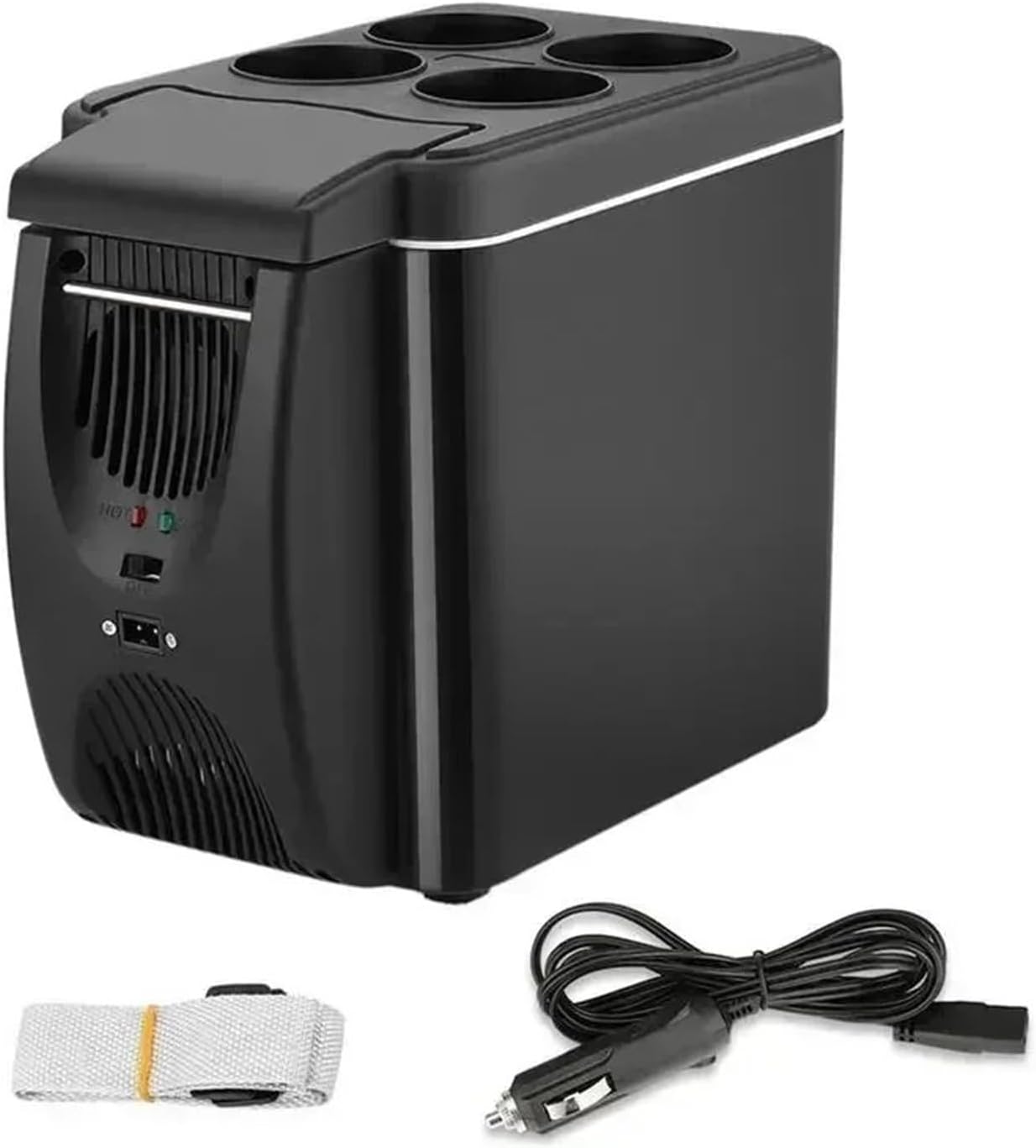 Car Refrigerator Mini Fridge Portable Freezer 12V DC Refrigerator Plug In Cooler Refrige 6L Thermoelectric Cooler For Fruits(6L 12V Black)