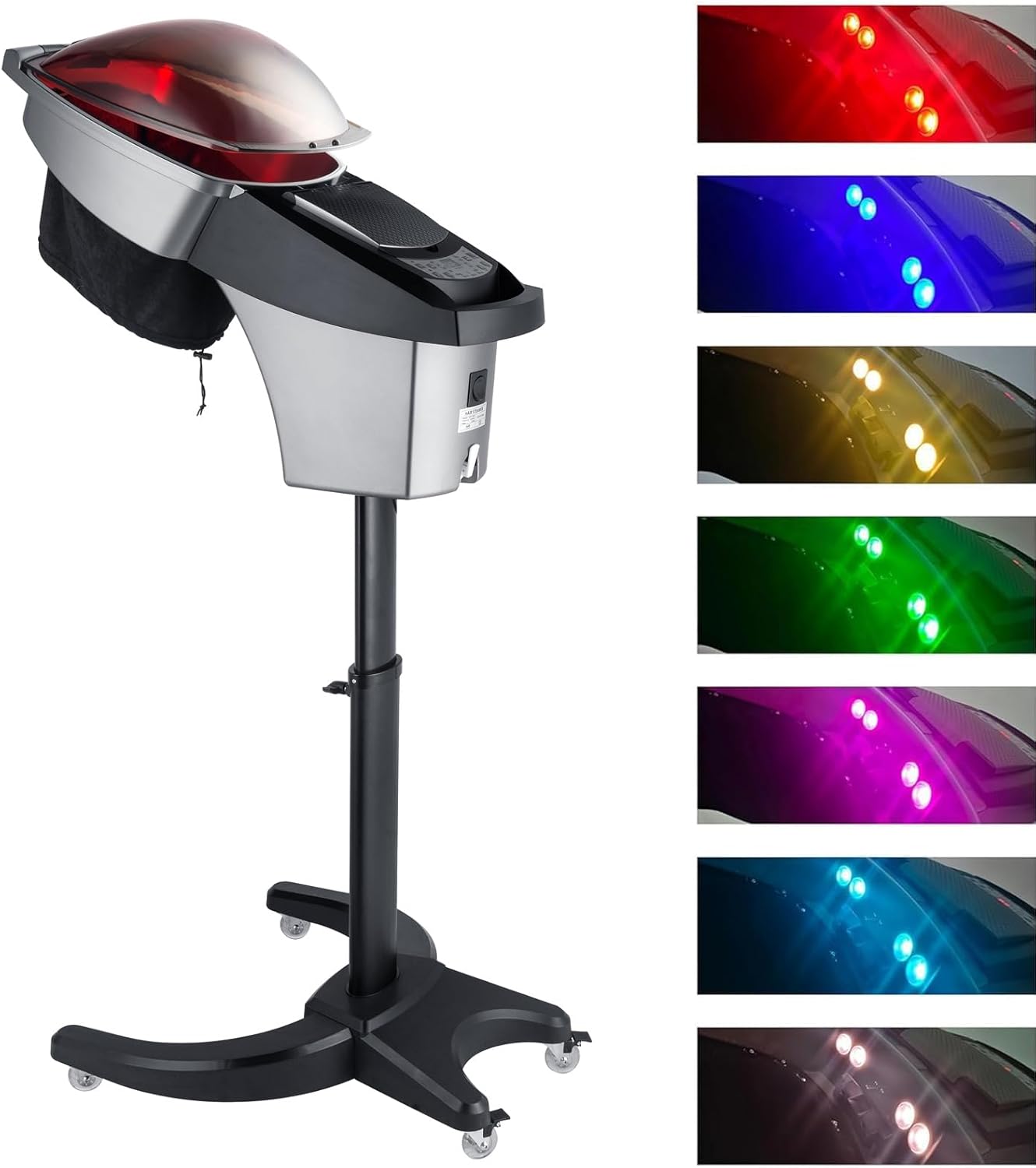 Standing Hair Steamer for deep Conditioning,7 Color Pattern Hooded ,3 Modes,deep Scalp Care, Adjustable Height, Computer-Controlled Panel,Suitable for Hair Salons and Home use - Image 7