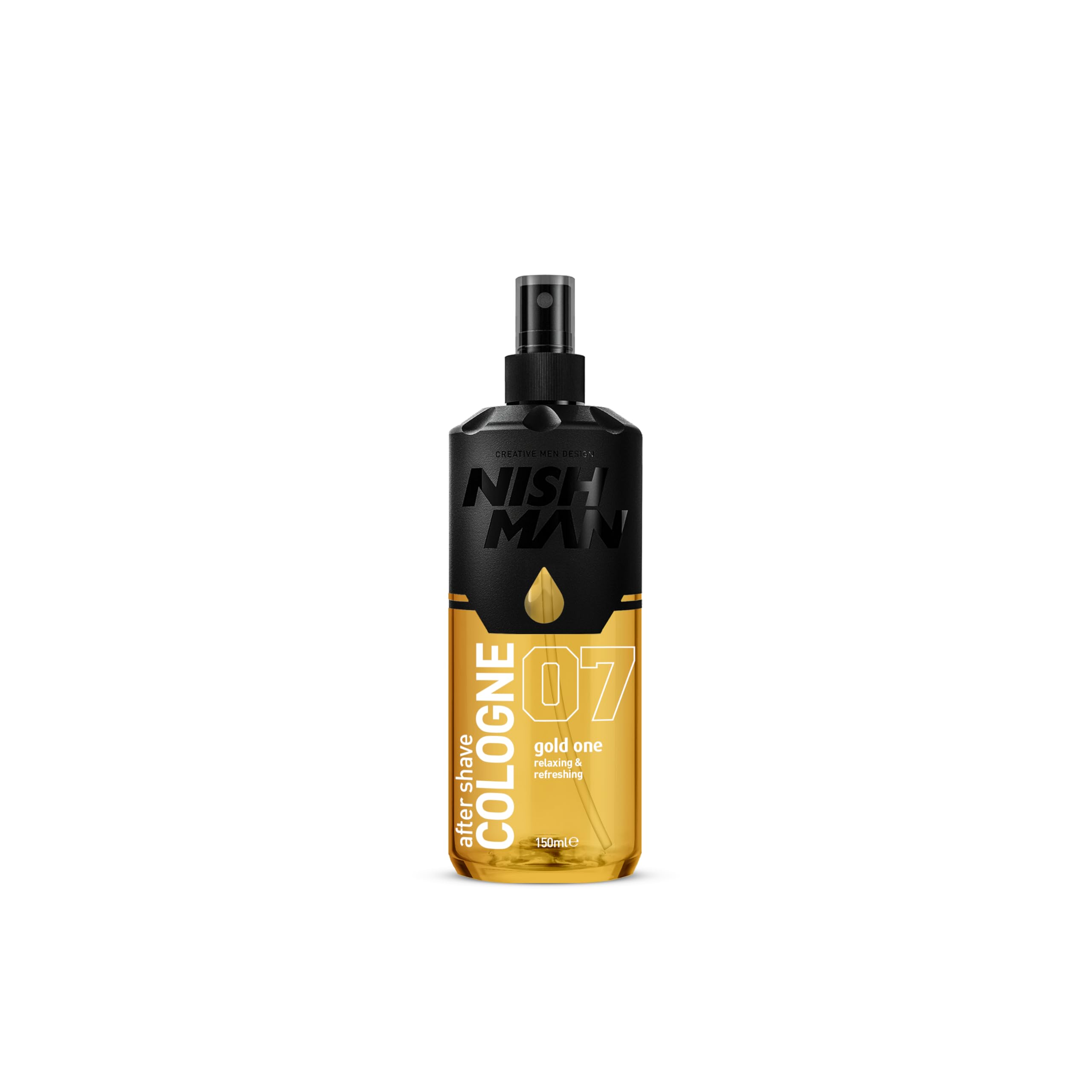 nishmanAftershave Cologne 07 - Gold One 150ml – Refreshing After Shaving Spray Lotion for Men - Scent of Red Tangerine, Mint, Rose Oil, Cinnamon - Mens After Shave Cologne
