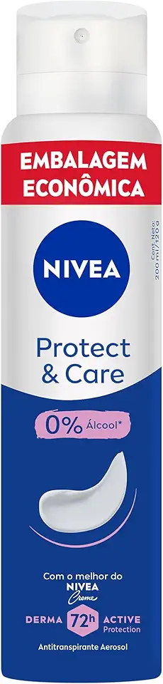 NIVEA Desodorante Aerossol Protect & Care 200ml - O equilíbrio perfeito entre proteção e cuidado para as suas axilas