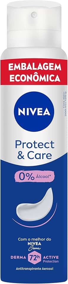 NIVEA Desodorante Aerossol Protect & Care 200ml - O equilíbrio perfeito entre proteção e cuidado para as suas axilas