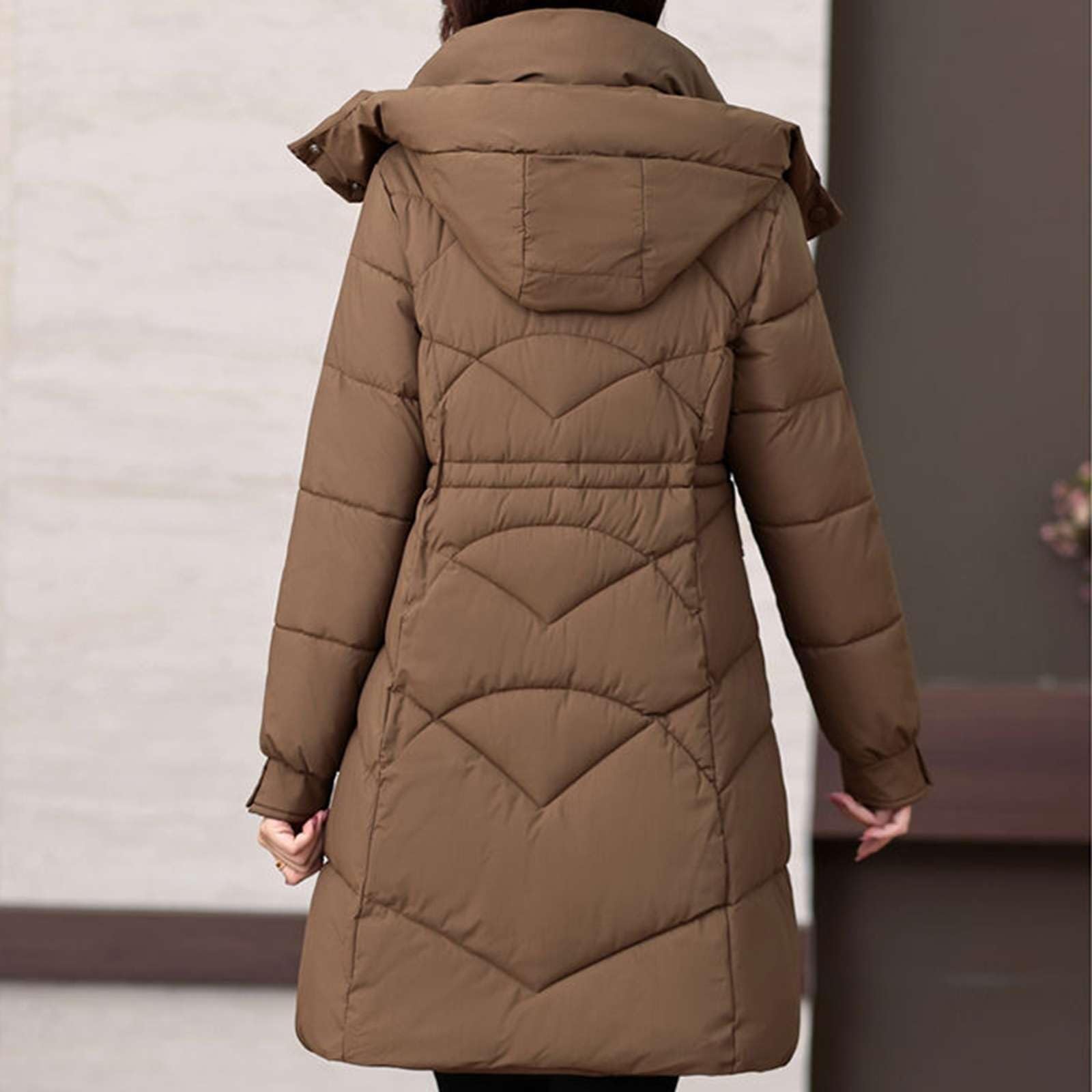 Generico Cappotto Con Cappuccio Donna Leggero Giacca Elegante Caldi Piumino
