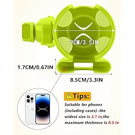 Universal Stroller Cup Holder with Mobile Phone Case, 2-in-1 Strollers Storage Rack, 360 Degrees Rotation Drink Holder for Bike, Pushchair, Wheelchair, Walker,Bicycle, Fits Most Cups (Green)