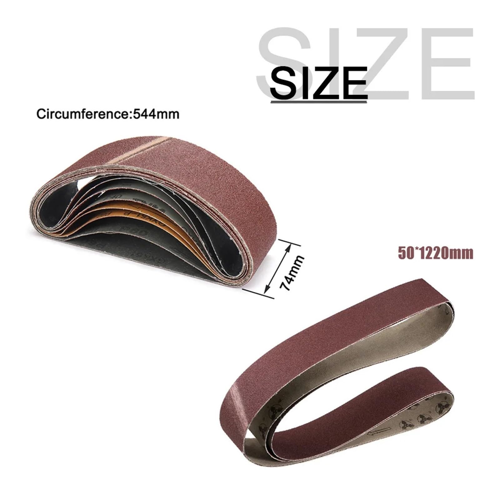 Pasy szlifierskie, Taśmy szlifierskie tlenek glinu zielony 50x1220mm 75x533mm 40-400 ziarnistość 10 szt(50x1220mm P180)
