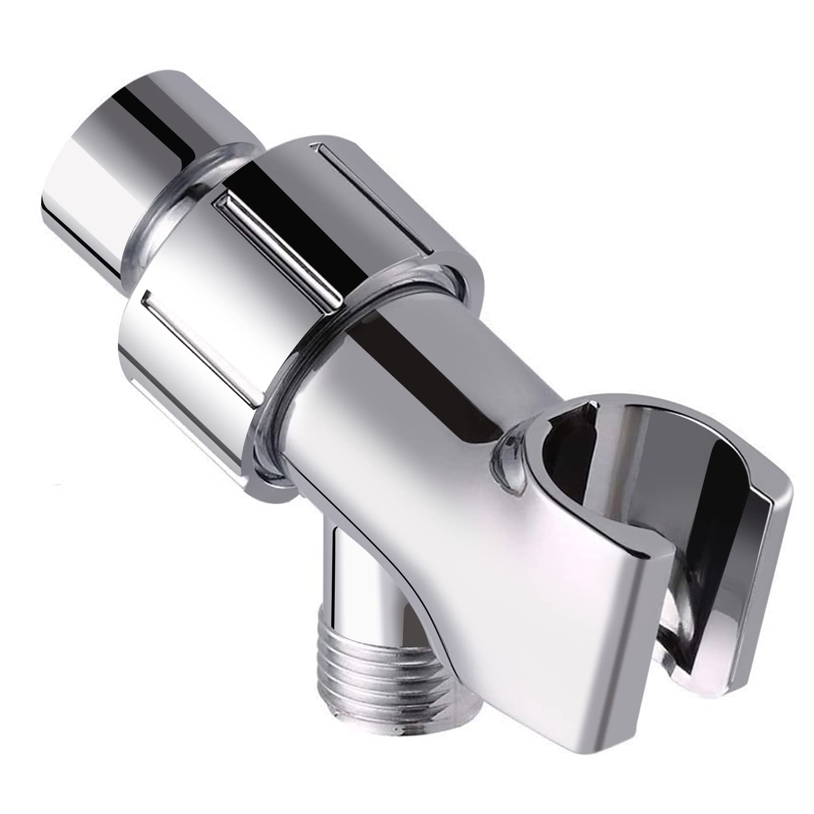 BATHPRO Handheld Shower Head Holder Universal Adjustable Showerhead Arm Mount with 360 Degree Rotatable Solid Brass Ball, 1/2 Inch Sprayer Bracket, Chrome