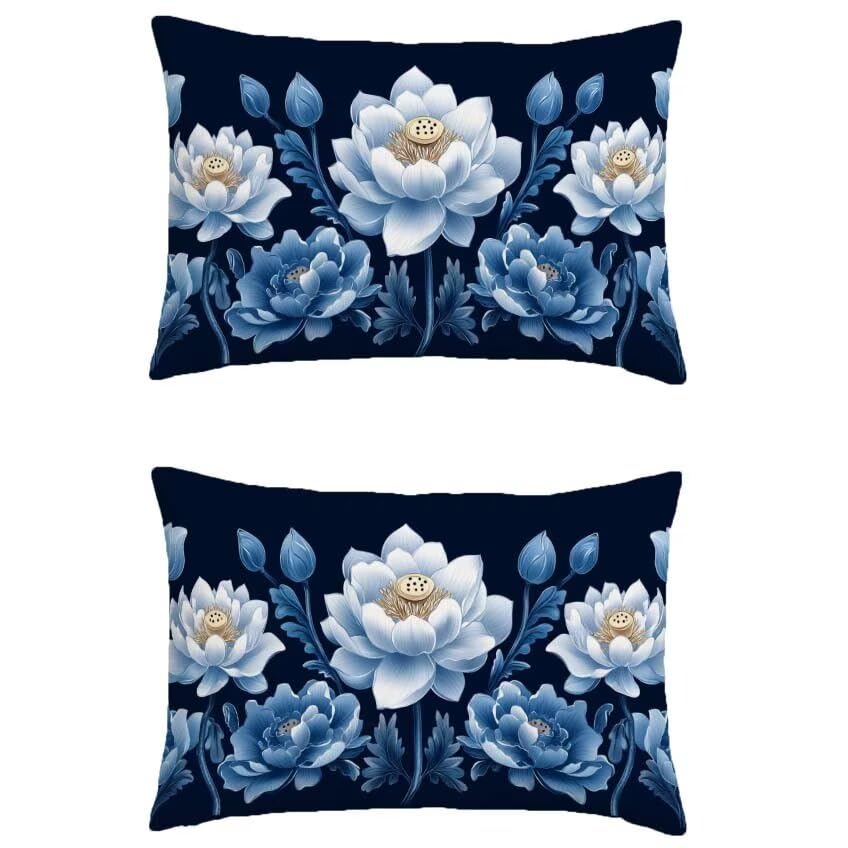 Housse coussin extérieur fleur 70x90cm étanche contre l'humidité